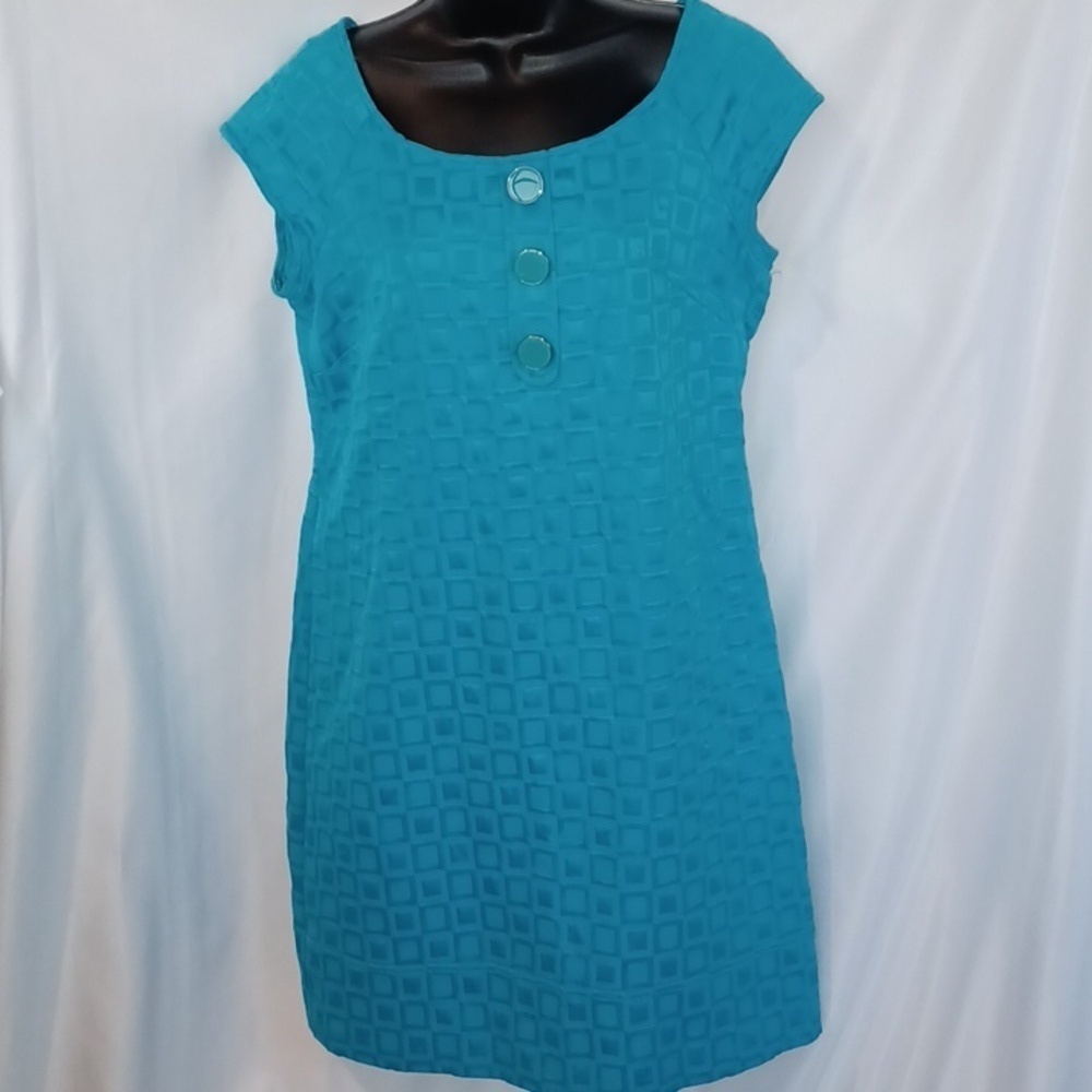 🌹K Studio Collection Turquoise Textured Sheath Dress, 19" pit to pit